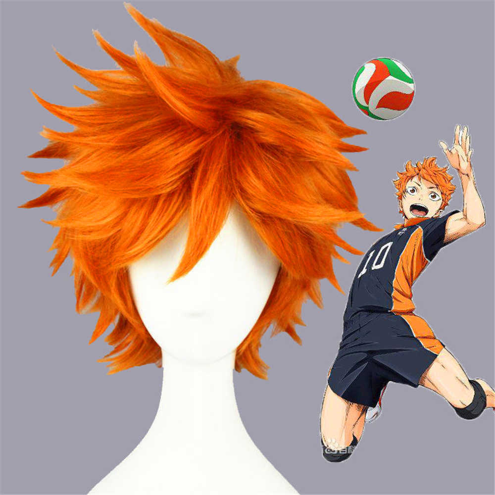 Anime Haikyuu Hinata Shoyo Halloween Kostüm Cosplay perücke synthetisches Haar -Takerlama