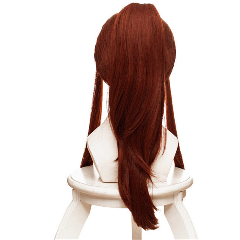 Anime Spiel über Watch Ow DVA brigitte perücke Rot braun Cauda Lange perücke Cosplay Kostüm Frauen Lange Horseail Haar Cosplay perücken 50cm