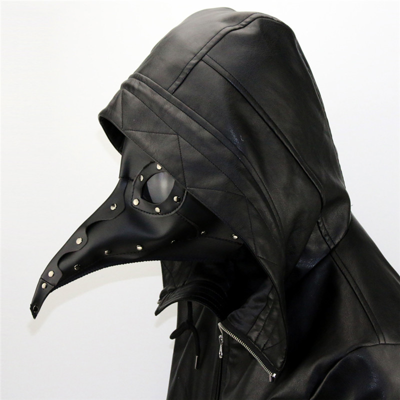 Black Faux Leder Vogel Tod Ärzte Maske Kostüm Zubehör pest Doctor Maske