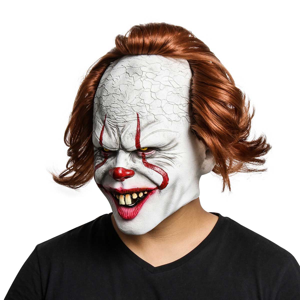 IT Kapitel 2 pennyWise gruselige Halloween Cosplay Latexmaske Stephen King's IT-Kostüm Wig-Takerlama