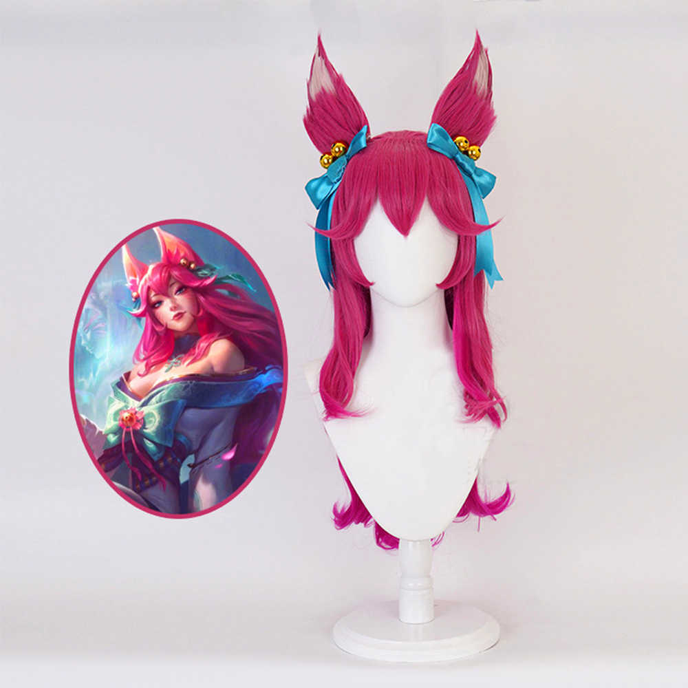 Game League of Legends Spirit Blossom Ahri Cosplay perücke Haar purple-Takerlama